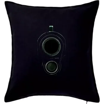 Polštář Zbraň ve tmě - Polštář 50x50 - 50x50 - Včetně výplně ( Černá )