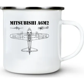 Mitshubishi A6M2 - Plechový hrnek VELKÝ 400ml (500 ml po okraj) - 400 ml