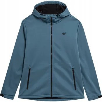 Pánská softshellová bunda Pánská bunda 4F softshell modrá s kapucí velikost M
