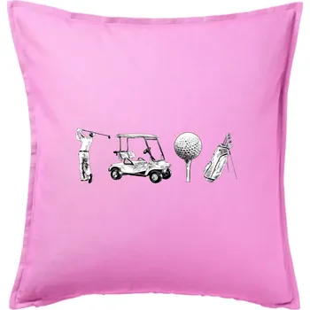Polštář Golfový set - Polštář 50x50 - 50x50 - Pouze potah ( Růžová )