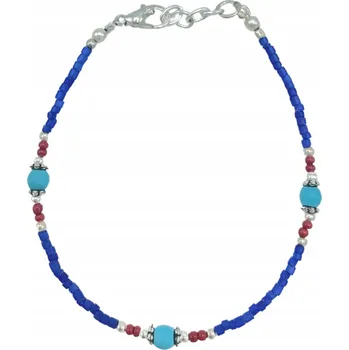 Náramek Nepálský ručně vyrobený minerální náramek - Modrý Onyx