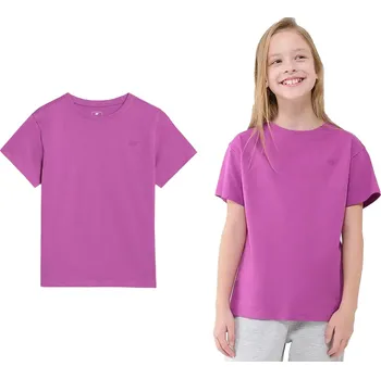 Dívčí tričko Dívčí tričko T-SHIRT 4F BAVLNA FIALOVÉ 146