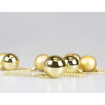 Vánoce Vánoční Baňky na řetízku - zlaté, 8 kusů