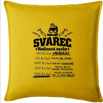 Polštář Svářeč - hodinová sazba - Polštář 50x50 - 50x50 - Pouze potah ( Žlutá )