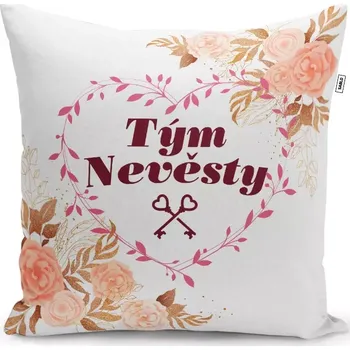 Polštář Sablio Polštář Tým nevěsty srdce: 40x40 cm