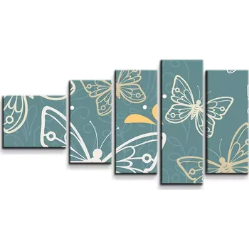 Obraz Sablio Obraz - 5-dílný Motýli - 100x60 cm