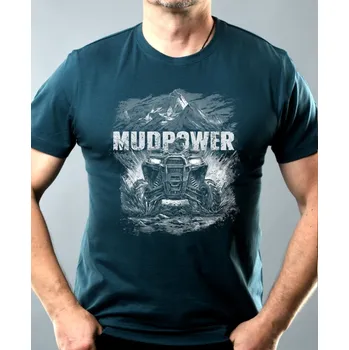 Pánské oblečení MUDPOWER, čtyřkolka, ATV, QUAD, bílý, V2 - Pánské tričko Basic - Nejoblíbenější - M