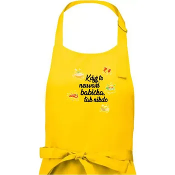 Kuchyňská zástěra Když to neuvaří babička, tak nikdo - barevné - Dámská zástěra na vaření - Univerzální velikost ( Žlutá )