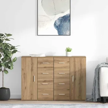 Příborník do zásuvky vidaXL Konzole se zásuvkou Corona 2 pcs Artisanový dub 59 x 39 x 80 cm