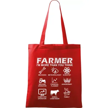 Nákupní taška Farmer Symbols - Taška bavlněná - 42 x 38 cm ( Červená )