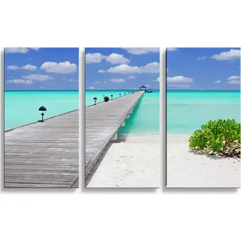 Obraz Sablio Obraz - 3-dílný Molo na pláži - 120x80 cm