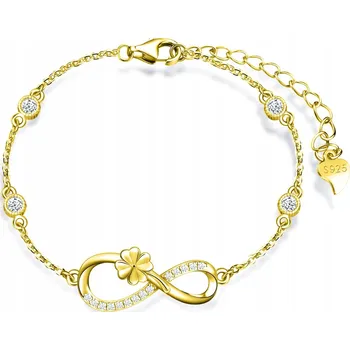 Náramek ZLATÝ NÁRAMEK CELEBRITKA NEKONEČNO STŘÍBRO O RYZOSTI 925 NASTAVITELNÝ 17