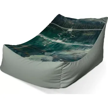 Sedací pytel Sablio Sedací vak Lounge Hydroplán na horském jezeře - 80 x 95 x 50 cm