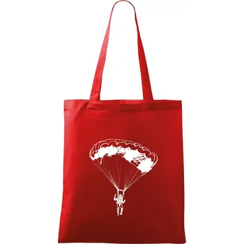 Nákupní taška Parašutista - Taška bavlněná - 42 x 38 cm ( Červená )