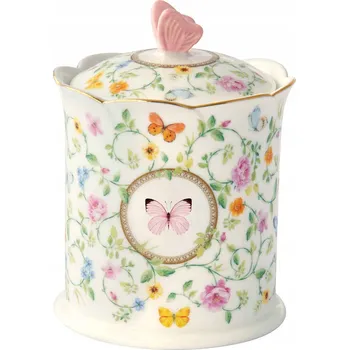 Dóza na potraviny Porcelánová dóza s motivem květin a motýlů – elegance a funkčnost