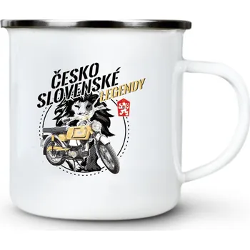 Jawa Mustang "Československé legendy" - Plechový hrnek VELKÝ 400ml (500 ml po okraj) - 400 ml