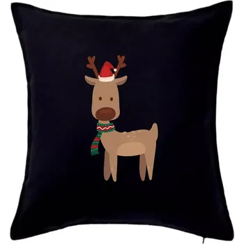 Polštář Vánoční sob - Polštář 50x50 - 50x50 - Pouze potah ( Černá )