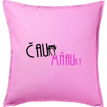Polštář Čauky mňauky - Polštář 50x50 - 50x50 - Pouze potah ( Růžová )