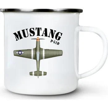Mustang P-51, V1 - Plechový hrnek VELKÝ 400ml (500 ml po okraj) - 400 ml