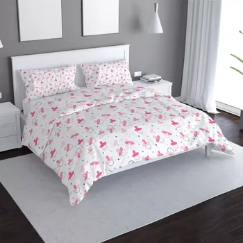 Povlečení Sablio Povlečení Růžové dudlíky - 140x220 / 90x70