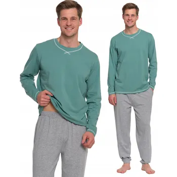 Pánské pyžamo PÁNSKÉ BAVLNĚNÉ PYŽAMO S DLOUHÝM RUKÁVEM DVOUDÍLNÉ MORAJ POHODLNÉ M