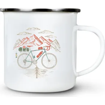 Cyklistika adventure - Plechový hrnek VELKÝ 400ml (500 ml po okraj) - 400 ml