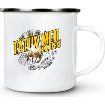 Tátův med je nejlepší. Včelař - Plechový hrnek VELKÝ 400ml (500 ml po okraj) - 400 ml