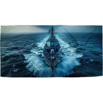 Osuška Sablio Ručník Válečná loď prorážející oceán - 50x100 cm