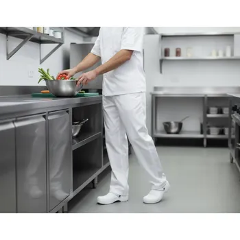 Gastro oděv Portwest Kalhoty ENRICO UNISEX, potravinářská úprava Velikost XS bílá