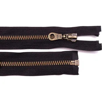 Zip Zip staromosazný 6mm dělitelný 40cm (bundový), barva 322 Černá
