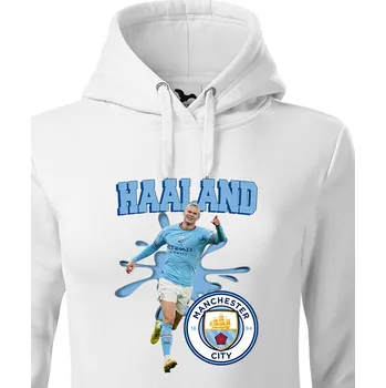 Dámská mikina Dámská mikina Haaland - Manchester City, Barva Bílá, Velikost XS, Canvas Dámská mikina Bezvatriko.cz 2363
