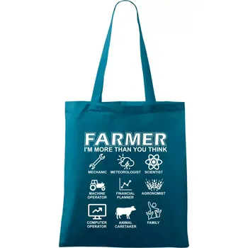 Farmer Symbols - Taška bavlněná - 42 x 38 cm ( Petrolejová )