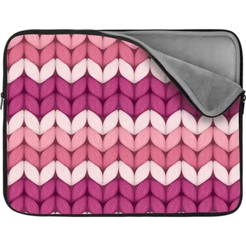 pouzdro na notebook Sablio Obal na notebook Střídajíci růžové pletení - 13"