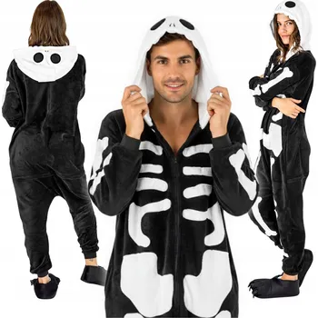 Karnevalový kostým Onesies kombinéza / overal Kostým Overal kostlivec - XL černá velikost XL