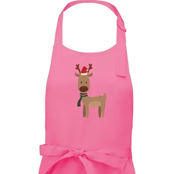 Kuchyňská zástěra Vánoční sob - Pánská zástěra na vaření - Univerzální velikost ( Růžová )