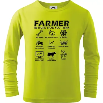 Farmer Symbols - Triko dětské Long Sleeve - 158 cm/12 let ( Limetková )
