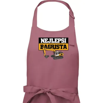 Kuchyňská zástěra Nejlepší bagrista - Pánská zástěra na vaření - Univerzální velikost ( Starorůžová )
