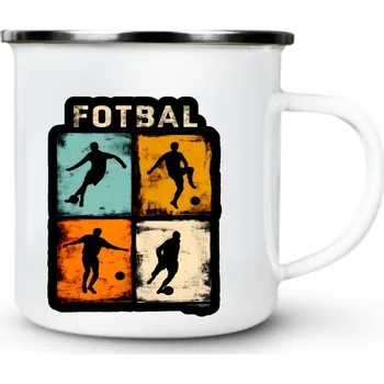 Retro fotbalová čtyřka - Plechový hrnek VELKÝ 400ml (500 ml po okraj) - 400 ml