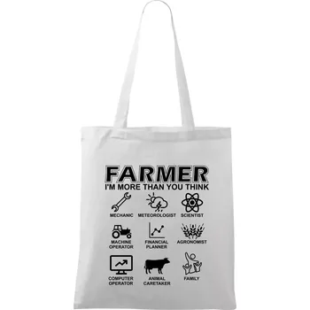 Farmer Symbols - Taška bavlněná - 42 x 38 cm ( Bílá )
