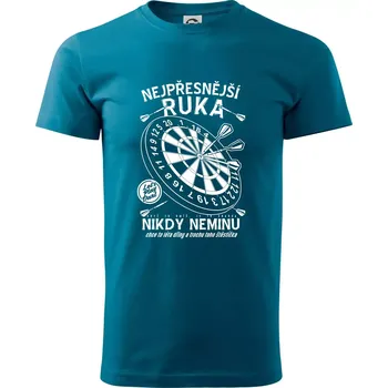 Pánská móda Nejpřesnější ruka - Klasické pánské triko vyšší gramáže - XS ( Petrolejová )