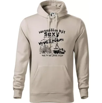 Pánské oblečení Nesnáším být sexy - vyvažečka - Mikina pánská Cape s kapucí - XL ( Ledově šedá )