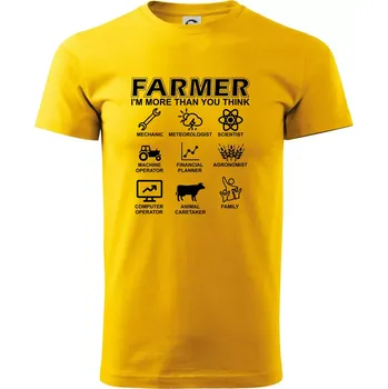 Pánské tričko Farmer Symbols - Triko extra velké (5-8XL) - 6XL ( Žlutá )