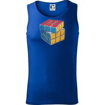 Rubikova kostka kreslená - Tílko pánské Core - L ( Královská modrá )