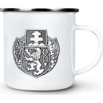 Legionářský znak, černý, V1 - Plechový hrnek VELKÝ 400ml (500 ml po okraj) - 400 ml