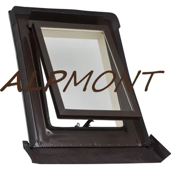 HP-výlez kominický pro profilované střešní krytiny 550x720mm, hnědý, horní vyklápění (KOMINICKÝ VÝLEZ HPI- vnitřní rozměry 550x720mm- splňuje normu ČSN 734201- hliníkový plech s polyesterovou úpravou- lisovaný monoblok zamezující nežádoucím netěsnostem-)