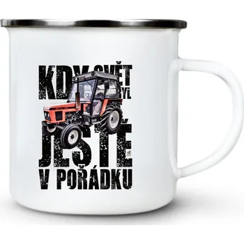 Zetor 7211, V5 - Plechový hrnek VELKÝ 400ml (500 ml po okraj) - 400 ml