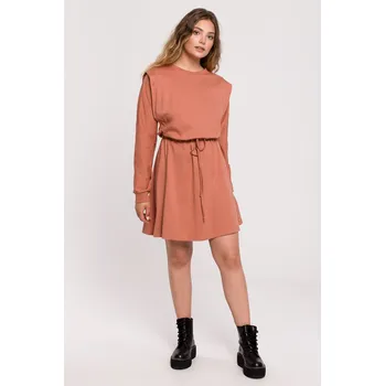 Dámské šaty VÝPRODEJ ŠATY DÁMSKÉ DENNÍ ROZŠÍŘENÉ ORANŽOVÉ 44/46 2/3XL