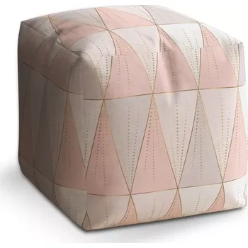 Taburet Sablio Taburet Cube Růžovošedé jehlany: 40x40x40 cm