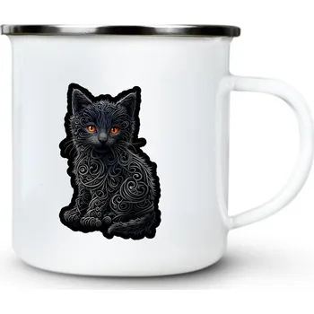 Půlnoční kočka - Plechový hrnek VELKÝ 400ml (500 ml po okraj) - 400 ml