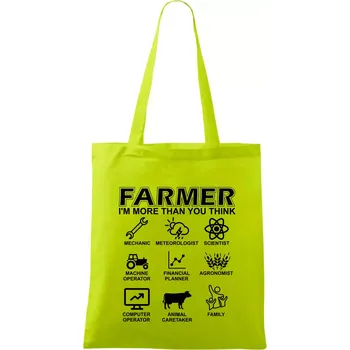 Farmer Symbols - Taška bavlněná - 42 x 38 cm ( Limetková )